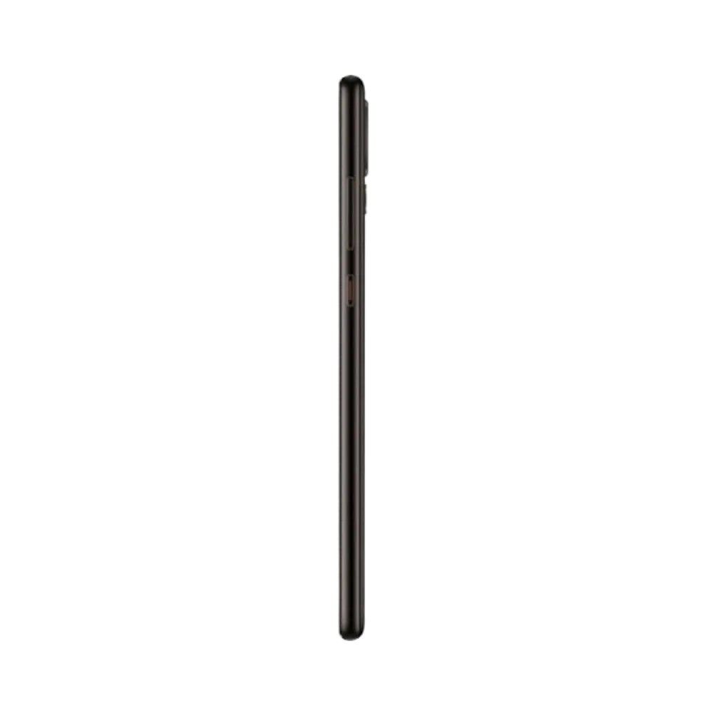 Huawei P20 Pro présenté de profil noir, finesse du châssis et boutons latéraux visibles. Image optimisée iTelier Lyon pour réparation boutons, connecteur et diagnostic gratuit.