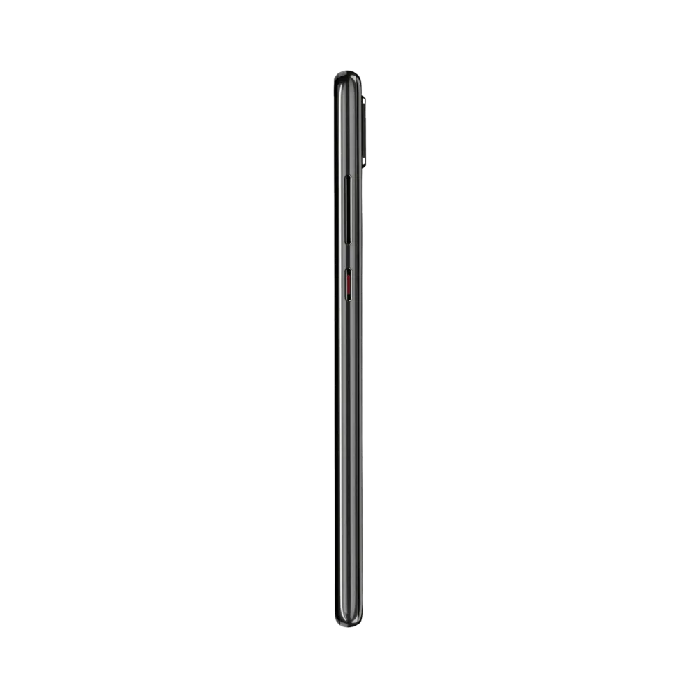 Huawei P20 présenté de profil noir, finesse du châssis et boutons latéraux visibles. Image optimisée iTelier Lyon pour réparation boutons, connecteur et diagnostic gratuit.