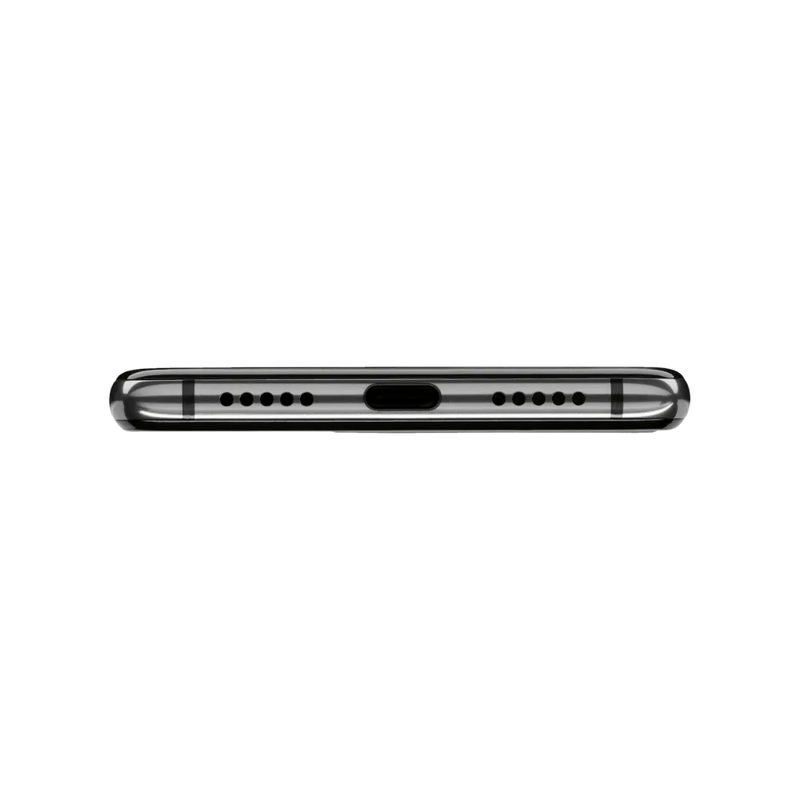 Huawei P20 montré en vue inférieure, port USB-C, haut-parleur et tiroir SIM bien visibles. Photo optimisée iTelier Lyon pour réparation connecteur de charge, audio et diagnostic gratuit.