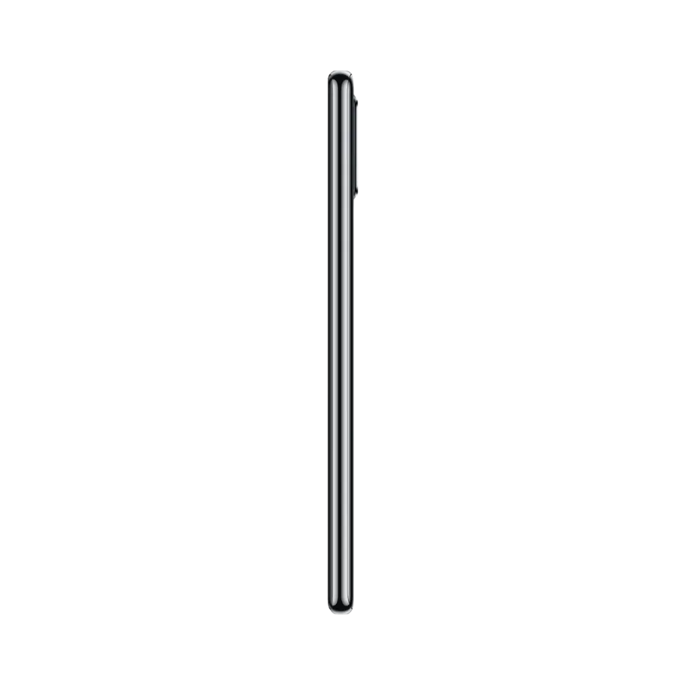 Huawei P30 Lite montré de profil noir, finesse du châssis et boutons latéraux visibles. Photo optimisée iTelier Lyon pour réparation boutons, connecteur et diagnostic gratuit.