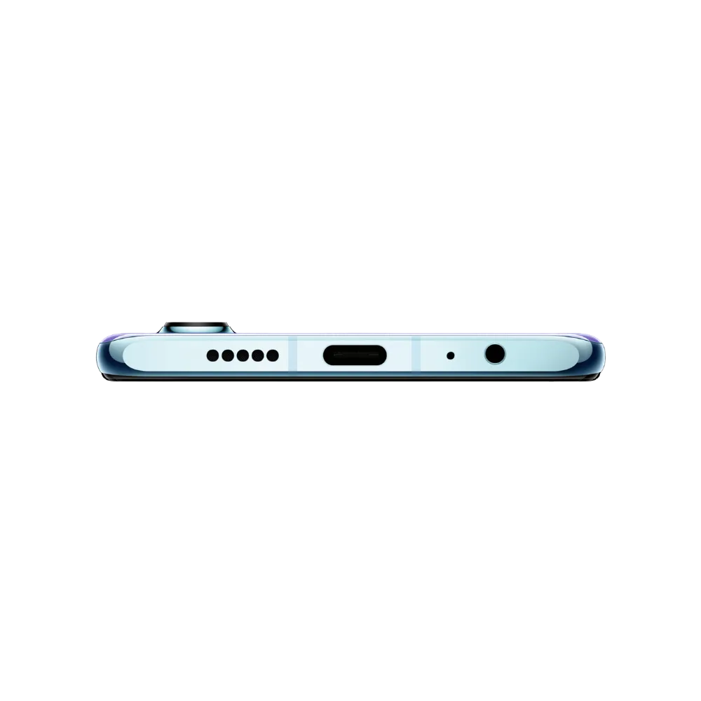Huawei P30 montré en vue inférieure, port USB-C, haut-parleur et tiroir SIM bien visibles. Photo optimisée iTelier Lyon pour réparation connecteur de charge, audio et diagnostic gratuit.