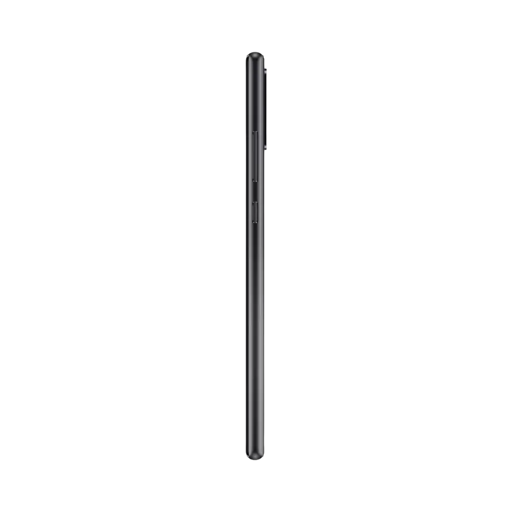 Huawei P40 Lite E montré de profil noir, finesse du châssis et boutons latéraux visibles. Photo optimisée iTelier Lyon pour réparation boutons, connecteur et diagnostic gratuit.