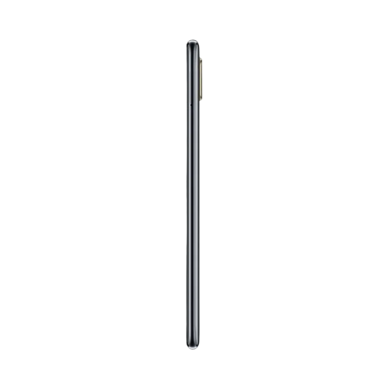 Huawei P40 Lite montré de profil noir, finesse du châssis et boutons latéraux visibles. Photo optimisée iTelier Lyon pour réparation boutons, connecteur et diagnostic gratuit.