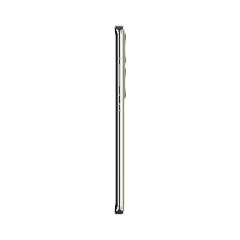 Huawei P50 Pro présenté de profil doré, finesse du châssis et boutons latéraux visibles. Image optimisée iTelier Lyon pour réparation boutons, connecteur et diagnostic gratuit.