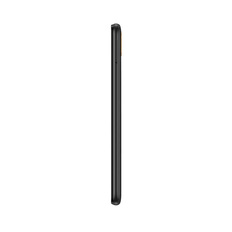 Huawei Y5 2019 noir vu de profil en position verticale, montrant les tranches fines et latérales, parfait pour illustrer réparations connecteur de charge et boutons latéraux par iTelier Lyon.