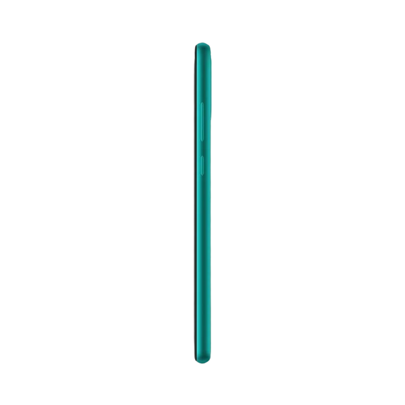 Huawei Y6p vert en vue de profil verticale, montrant la finesse et les tranches latérales, parfait pour illustrer réparations connecteur de charge et boutons latéraux par iTelier Lyon.