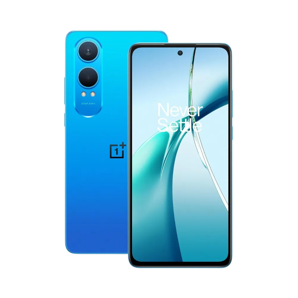 Réparation OnePlus Nord CE 4 Lite iTelier Lyon – smartphone présenté en légère inclinaison trois quarts avec écran et dos visibles, idéal pour mise en avant du design, réparation écran, batterie et diagnostic complet.