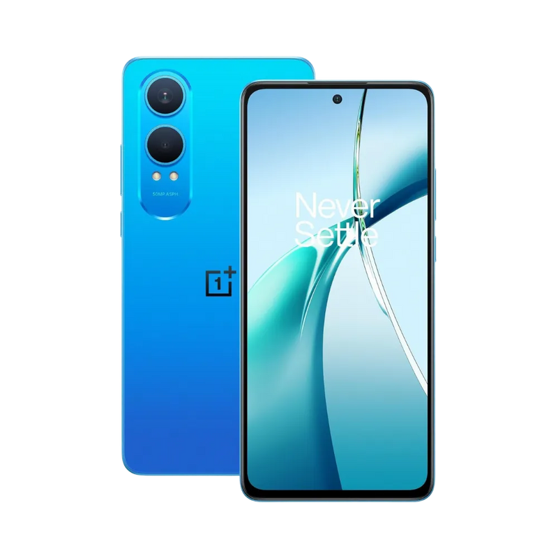 Réparation OnePlus Nord CE 4 Lite iTelier Lyon – smartphone présenté en légère inclinaison trois quarts avec écran et dos visibles, idéal pour mise en avant du design, réparation écran, batterie et diagnostic complet.