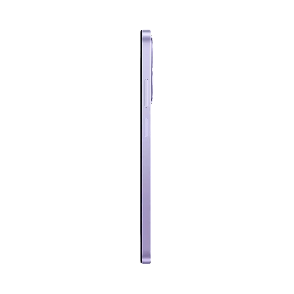 Oppo A40 montré de profil gauche, finesse du châssis violet et boutons latéraux visibles. Photo optimisée iTelier Lyon pour réparation boutons, connecteur et diagnostic gratuit avec garantie.