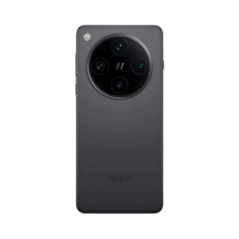 Smartphone Oppo Find X8 Pro en vue arrière couleur gris foncé, large module photo circulaire centré en haut. Photo iTelier Lyon pour réparation vitre arrière, batterie et diagnostic gratuit.