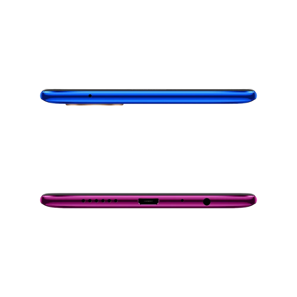 Oppo RX17 Neo montré en vue supérieure et inférieure, port micro-USB, haut-parleur et tiroir SIM visibles. Photo optimisée iTelier Lyon pour réparation connecteur de charge, audio et diagnostic gratuit.