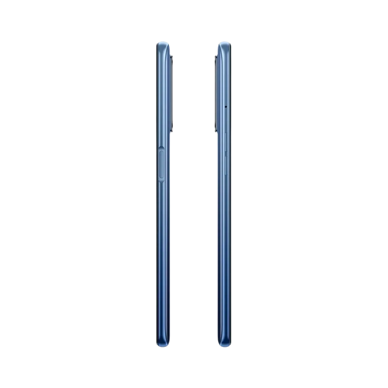 Réparation Realme 7 iTelier Lyon – smartphone affiché de profil gauche et droit en position verticale, finesse et boutons latéraux visibles, adapté aux réparations bouton power, volume et remplacement connecteur de charge.