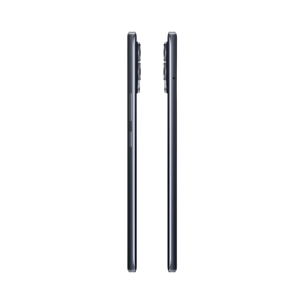 Réparation Realme 8 iTelier Lyon – smartphone affiché de profil gauche et droit en position verticale, finesse et boutons latéraux visibles, adapté aux réparations bouton power, volume et remplacement connecteur de charge.
