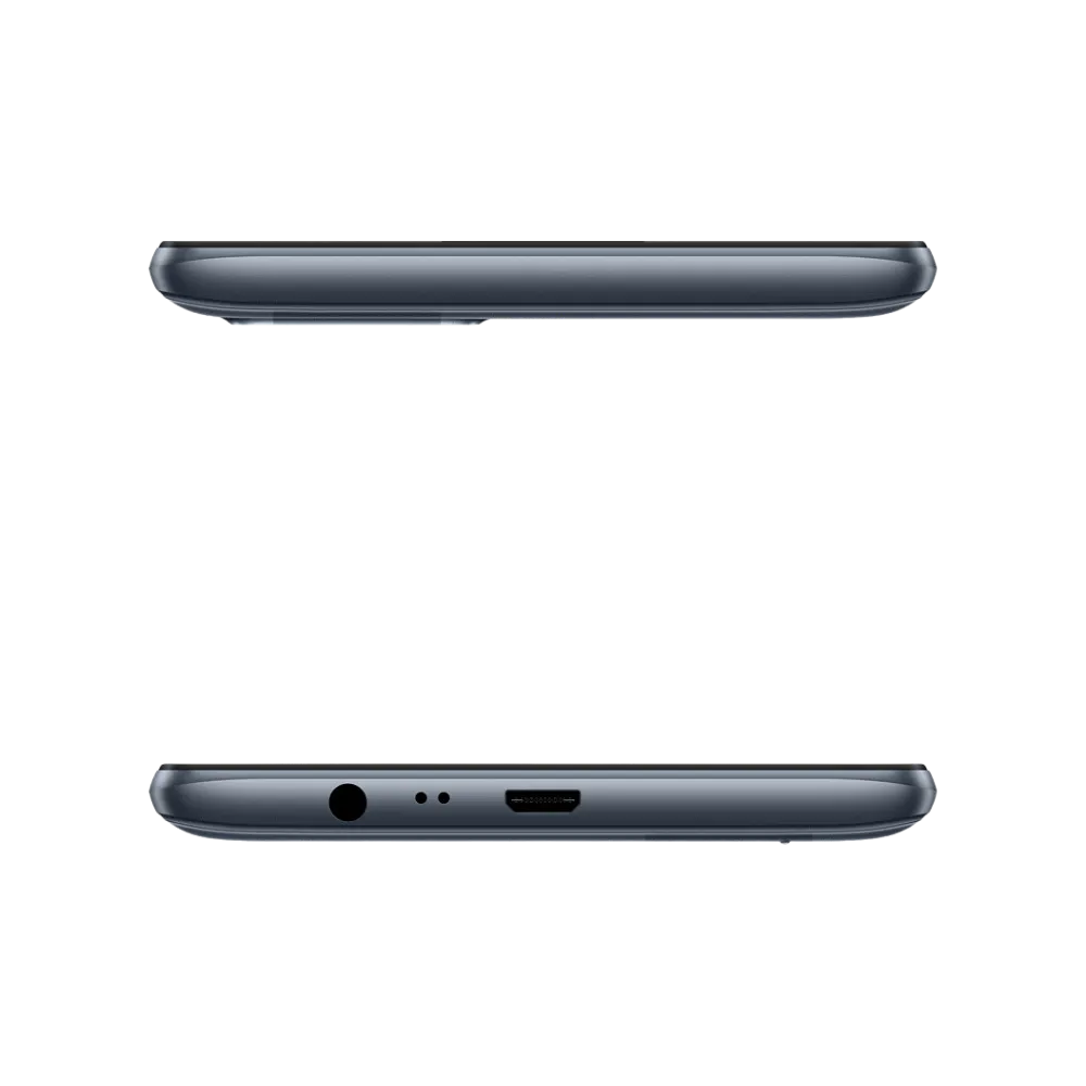 Réparation Realme C11 2021 iTelier Lyon – smartphone présenté en vue du dessus et du dessous, connecteur micro-USB, haut-parleur et micro visibles, optimisé pour réparation connecteur de charge, haut-parleur et diagnostic complet.