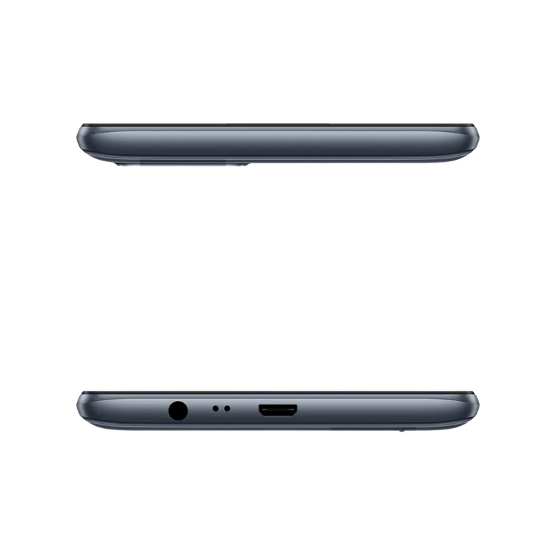 Réparation Realme C11 2021 iTelier Lyon – smartphone présenté en vue du dessus et du dessous, connecteur micro-USB, haut-parleur et micro visibles, optimisé pour réparation connecteur de charge, haut-parleur et diagnostic complet.