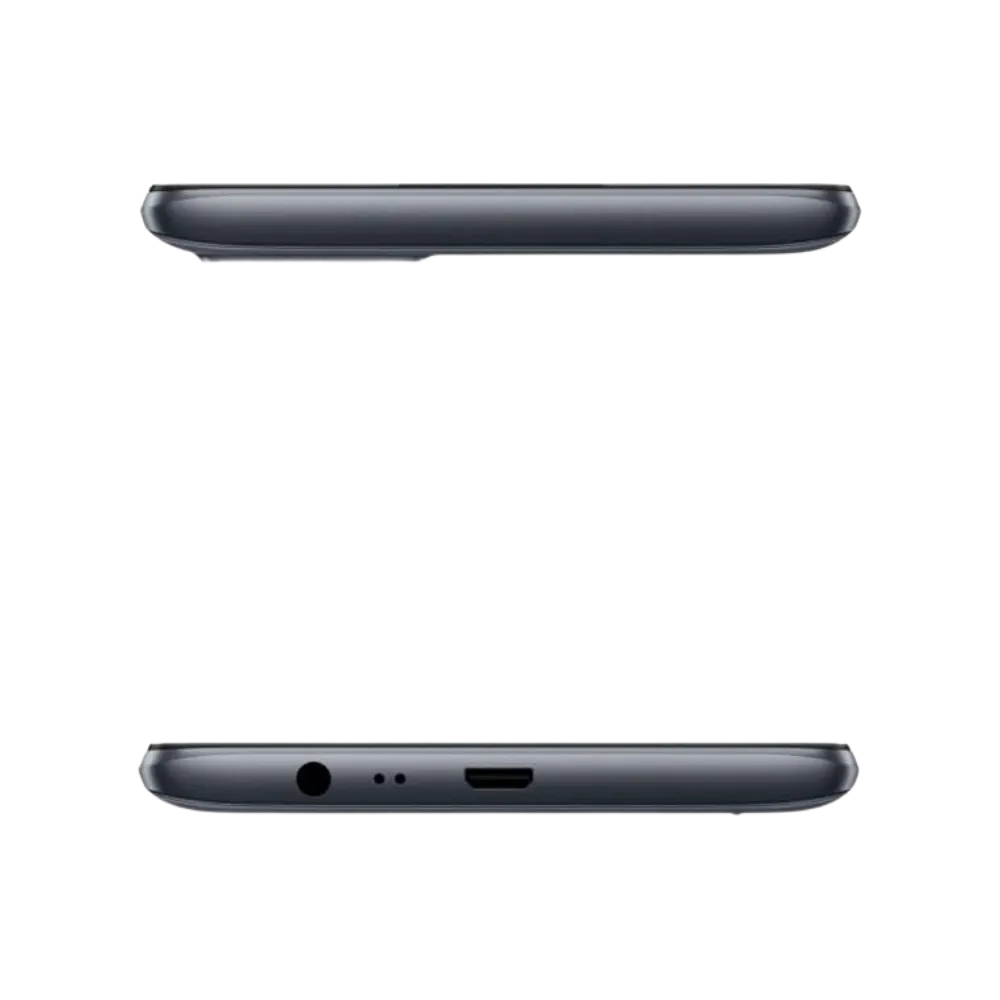 Réparation Realme C21Y iTelier Lyon – smartphone présenté en vue du dessus et du dessous, connecteur micro-USB, haut-parleur et micro visibles, optimisé pour réparation connecteur de charge, haut-parleur et diagnostic complet.