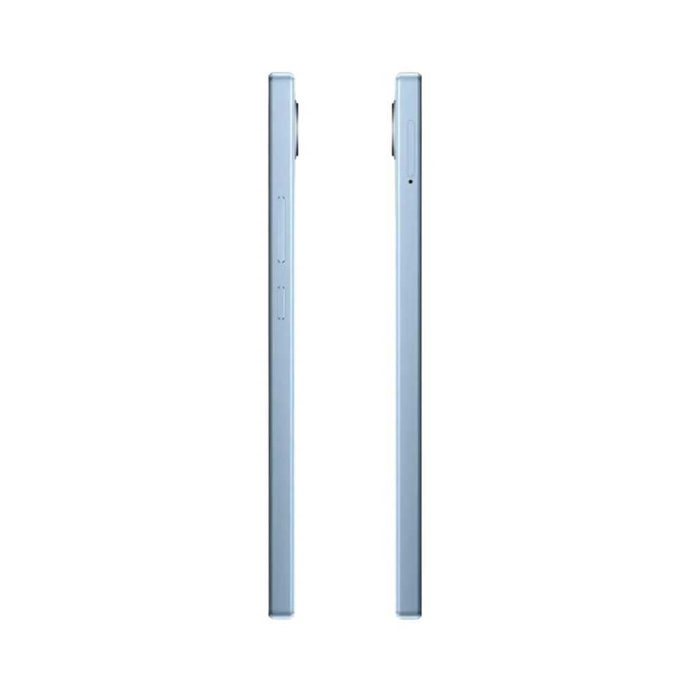 Réparation Realme C30 iTelier Lyon – smartphone affiché de profil gauche et droit en position verticale, finesse et boutons latéraux visibles, adapté aux réparations bouton power, volume et remplacement connecteur de charge.