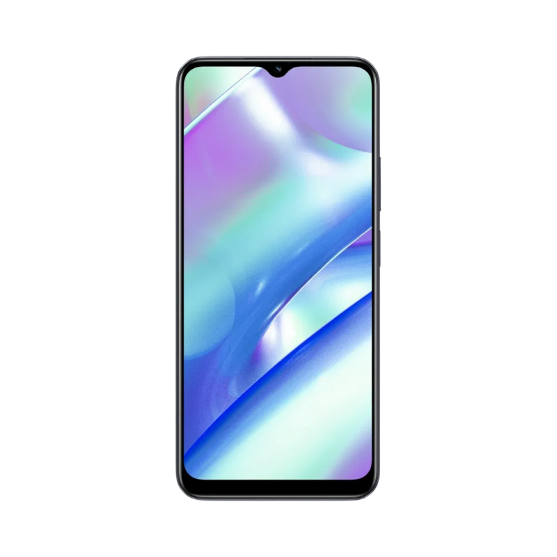 Réparation Realme C33 iTelier Lyon – téléphone présenté de face en position verticale, écran allumé avec fond violet et bleu marqué Realme C33, idéal pour réparation écran, diagnostic offert et changement batterie rapide.