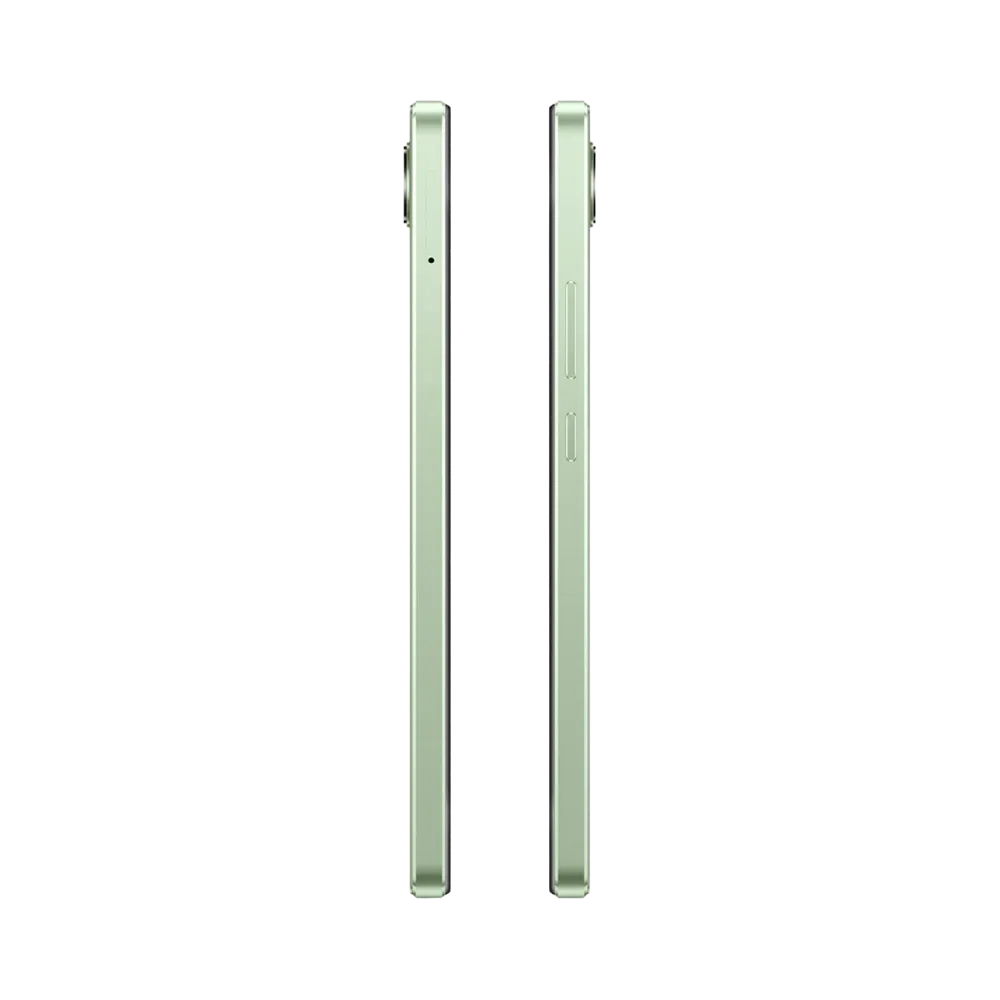 Réparation Realme Narzo 50i Prime iTelier Lyon – smartphone affiché de profil gauche et droit en position verticale, soulignant la finesse du modèle, adapté aux réparations boutons, haut-parleur et connecteur.