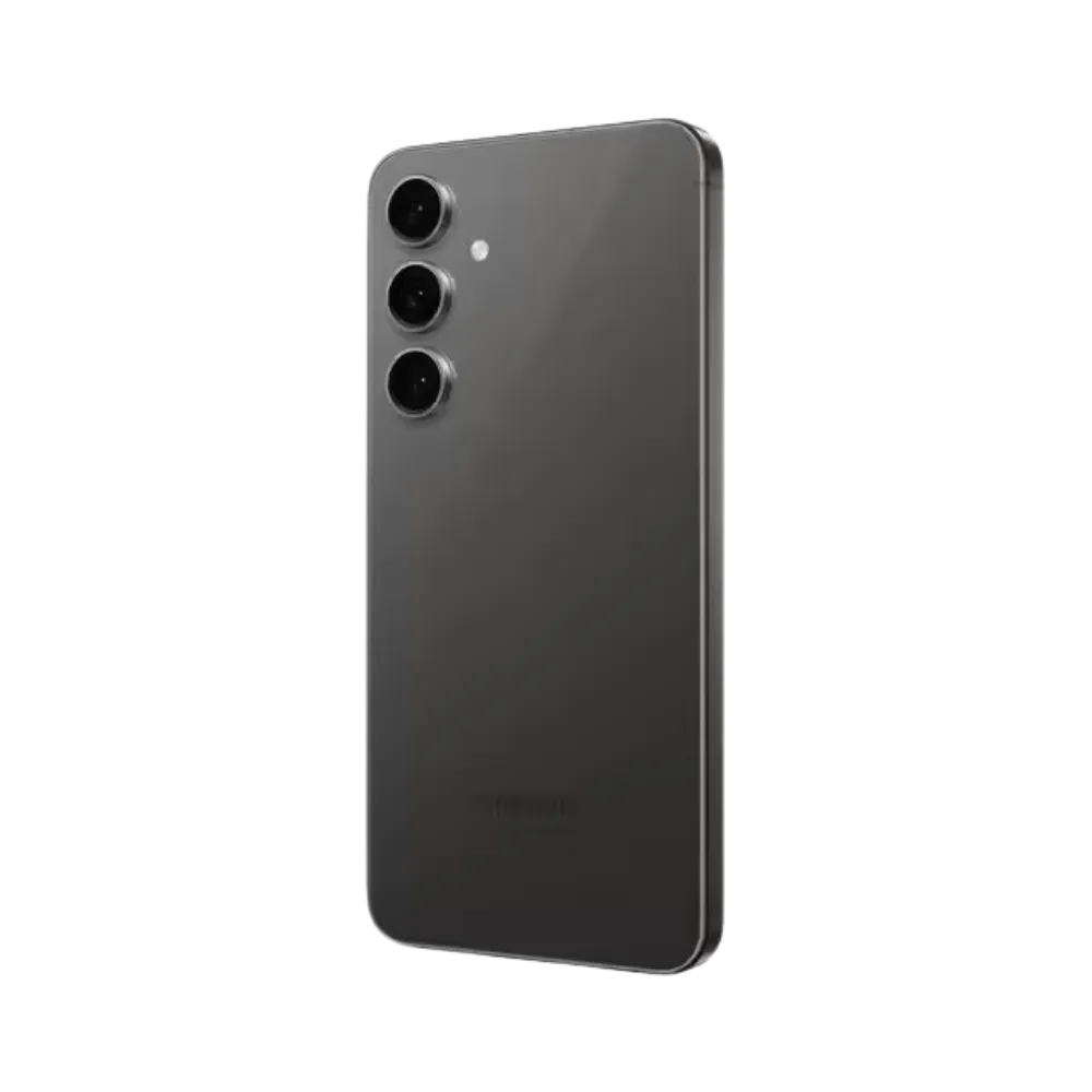 Deux Galaxy S24 FE noirs côte à côte, l’un montrant son écran avec marquage Galaxy S24 FE et l’autre le dos avec triple caméra. Réparation iTelier Lyon : écran, vitre arrière, batterie et caméra. Diagnostic gratuit et service express garanti.