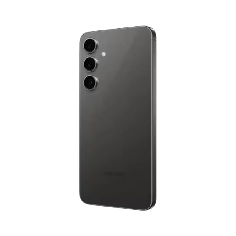 Deux Galaxy S24 FE noirs côte à côte, l’un montrant son écran avec marquage Galaxy S24 FE et l’autre le dos avec triple caméra. Réparation iTelier Lyon : écran, vitre arrière, batterie et caméra. Diagnostic gratuit et service express garanti.