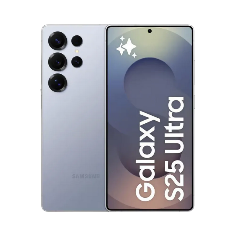 Samsung Galaxy S25 Ultra gris, affiché de face avec marquage Galaxy S25 Ultra et de dos avec quadruple capteur photo proéminent. Visuel iTelier Lyon : remplacement écran AMOLED, batterie défectueuse, vitre arrière fissurée. Diagnostic gratuit, service rapide et pièces garanties.