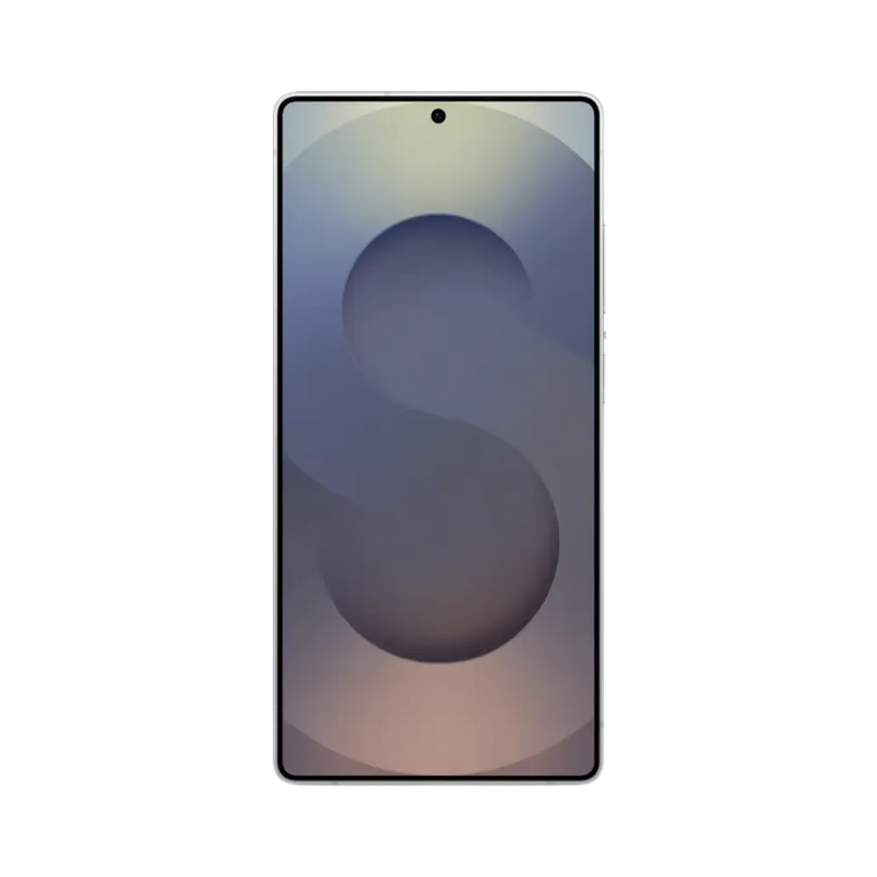 Face avant du Galaxy S25 Ultra gris, écran bord à bord avec poinçon central et affichage lumineux. Réparation iTelier Lyon : changement écran OLED, remise en état tactile, test complet. Diagnostic offert, réparation express avec pièces certifiées.