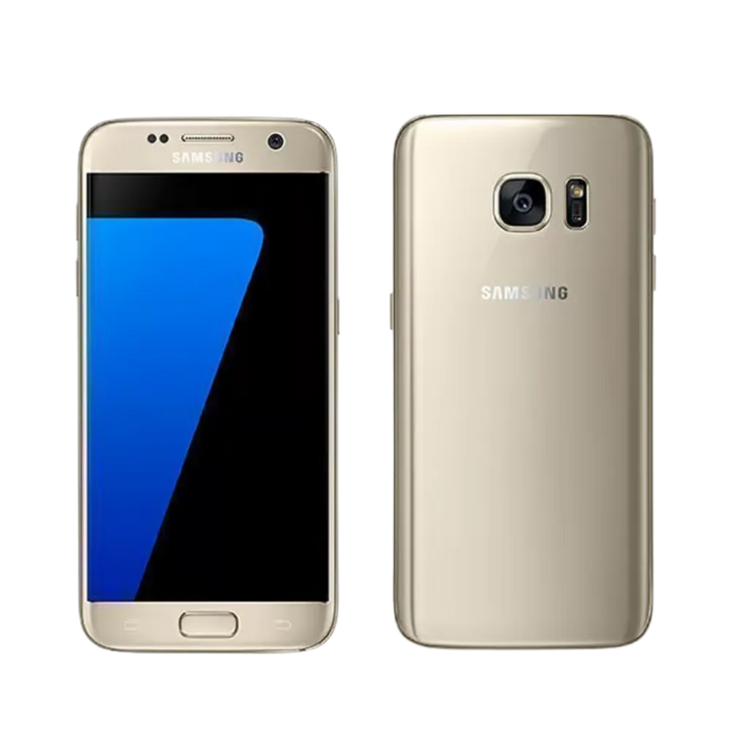 Galaxy S7 or vu de dos en perspective. iTelier Lyon : réparation vitre arrière brisée, caméra principale, tiroir SIM ou nappe de connexion. Service local rapide et pièces d’origine garanties.