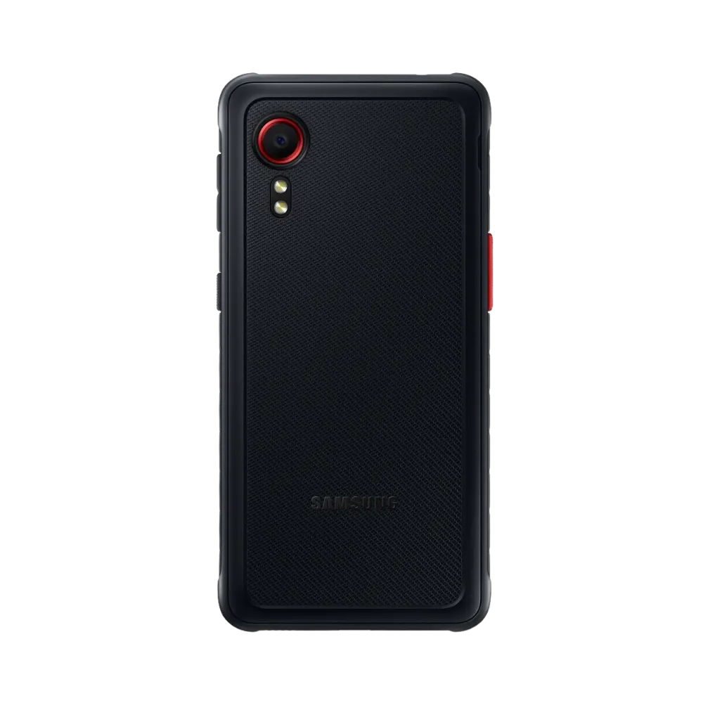 Arrière du Samsung Galaxy XCover 5 avec son design robuste. iTelier Lyon : remplacement batterie, capteur photo, cache arrière ou port SIM. Réparations fiables, pièces garanties et service pro en boutique ou par correspondance.