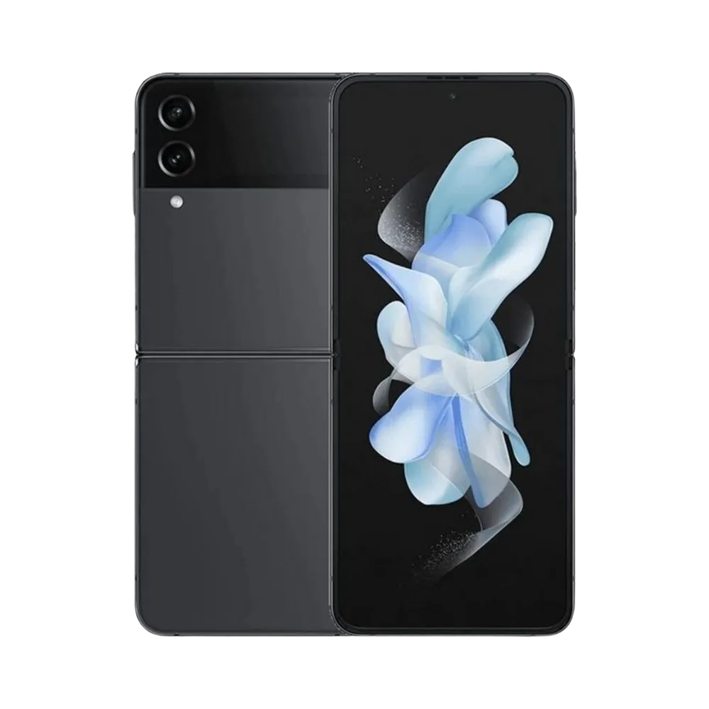 Profil latéral du Samsung Galaxy Z Flip4 fermé avec vue sur la charnière. iTelier Lyon : réparation charnière, remplacement batterie, écran pliable ou port USB-C. Service rapide à Lyon et réparation par colis en France.