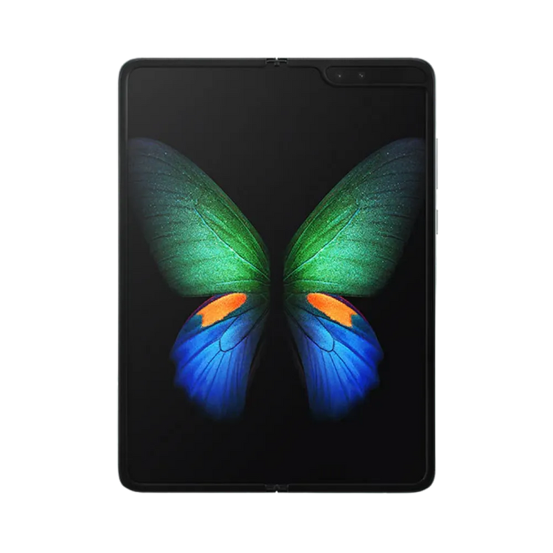 Samsung Galaxy Z Fold déployé en mode tablette avec son large écran pliable AMOLED. iTelier Lyon : remplacement écran interne pliable, réparation dalle tactile ou charnière pliée endommagée. Service express disponible.