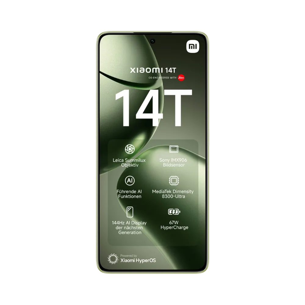 Écran du Xiaomi 14T vert — remplacement vitre et dalle originale par iTelier Lyon, réparation rapide avec garantie 1 an, devis gratuit et service en boutique ou par correspondance.
