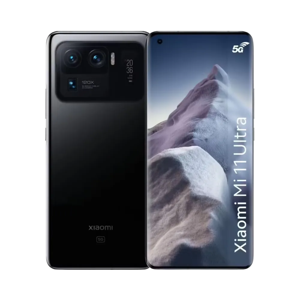 Xiaomi Mi 11 Ultra en vue avant et arrière — réparation écran, vitre arrière et batterie par iTelier Lyon, diagnostic offert, pièces d’origine garanties 1 an, service express et envoi national.