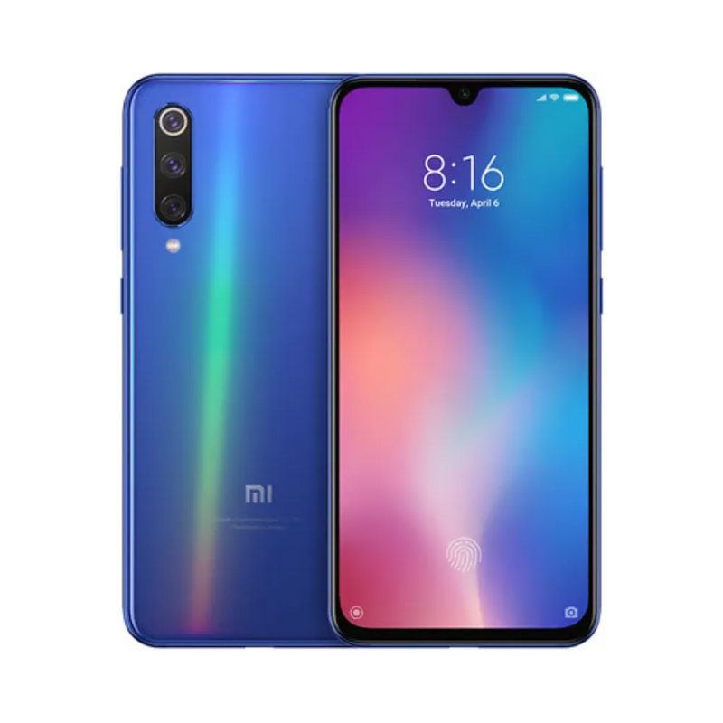 Xiaomi Mi 9 SE en vue avant et arrière — réparation écran, vitre arrière et batterie par iTelier Lyon, diagnostic gratuit, pièces d’origine garanties 1 an, service express et envoi national.