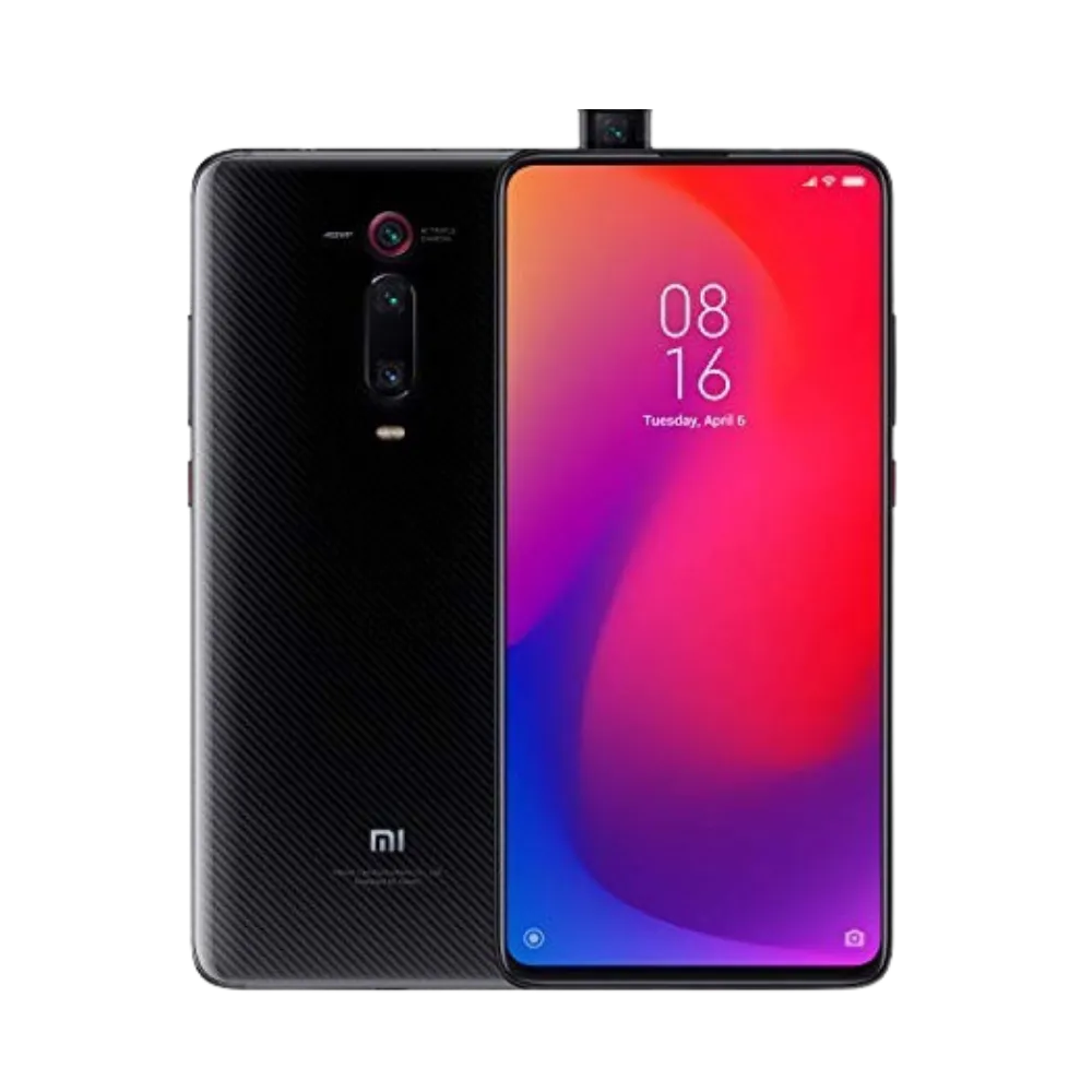 Xiaomi Mi 9T Pro en vue avant et arrière avec caméra pop-up — réparation écran, vitre arrière et batterie par iTelier Lyon, diagnostic gratuit, pièces d’origine garanties 1 an, service express et envoi national.