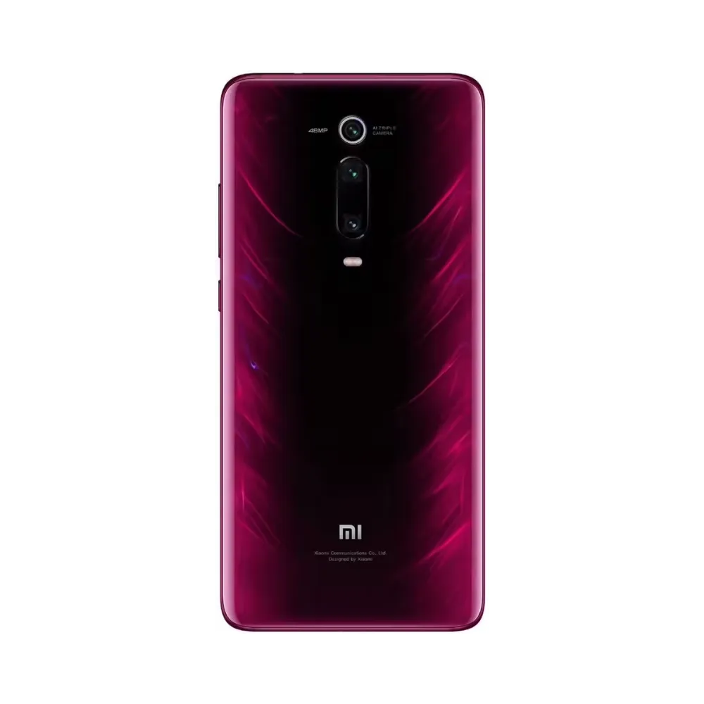 Dos du Xiaomi Mi 9T rouge avec triple caméra verticale centrée — réparation appareil photo et vitre arrière par iTelier Lyon, techniciens experts, diagnostic offert et pièces garanties 1 an.