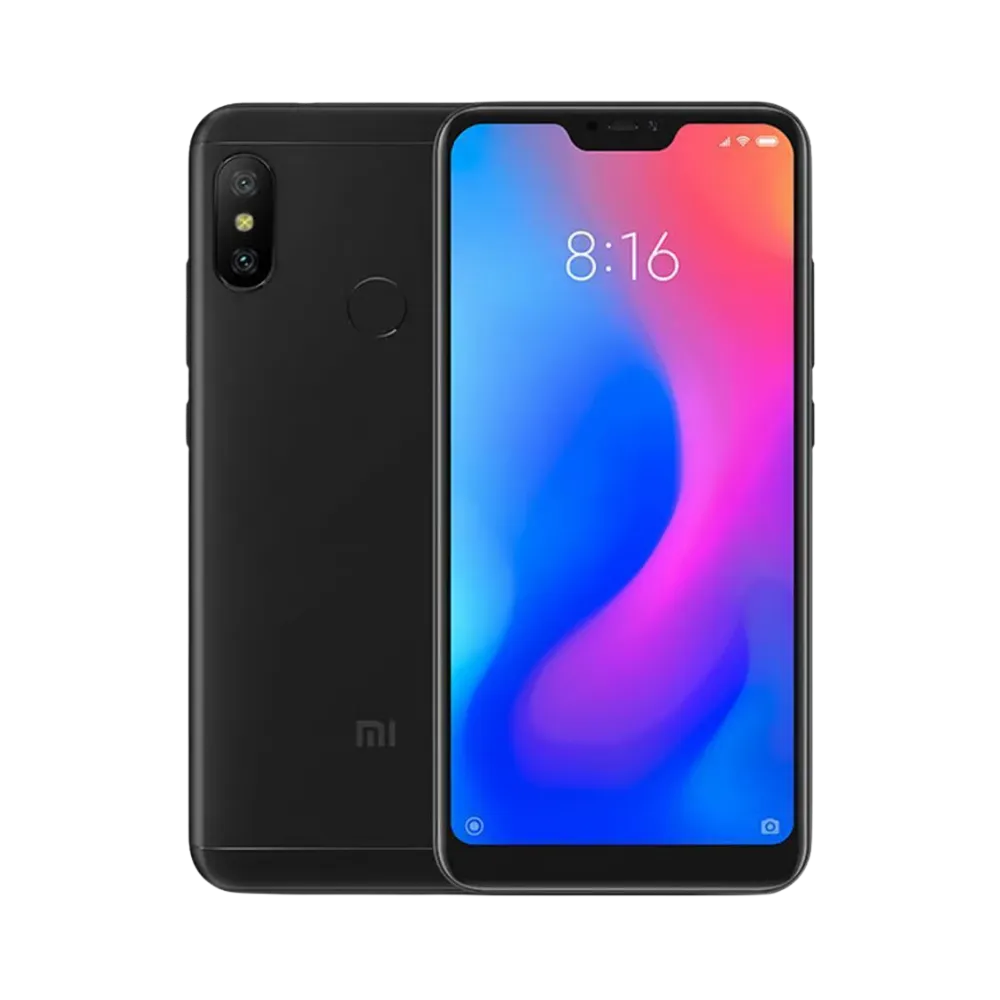 Xiaomi Mi A2 noir en vue avant et arrière — réparation écran LCD Full HD, remplacement vitre tactile cassée et changement batterie par iTelier Lyon, devis gratuit, réparation rapide en boutique et service par correspondance nationale.