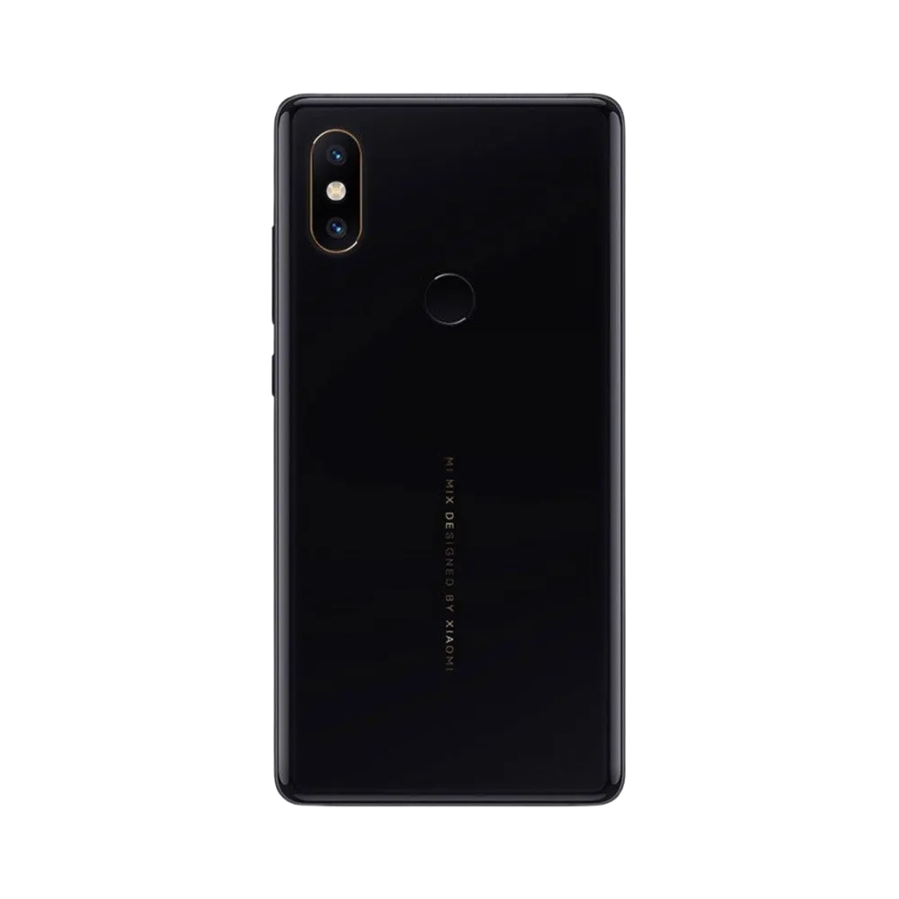 Dos du Xiaomi Mi Mix 2S noir avec double capteur photo vertical et lecteur d’empreinte — réparation lentille caméra, remplacement vitre arrière et maintenance batterie par iTelier Lyon, service rapide, fiable et écologique.