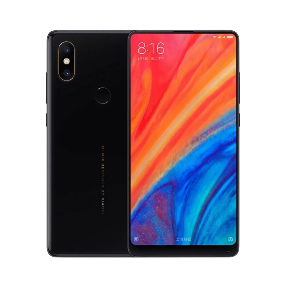 Xiaomi Mi Mix 2S noir en vue avant et arrière — réparation écran LCD Full HD, remplacement vitre cassée et changement batterie par iTelier Lyon, devis gratuit, réparation rapide garantie en boutique ou envoi sécurisé partout en France.