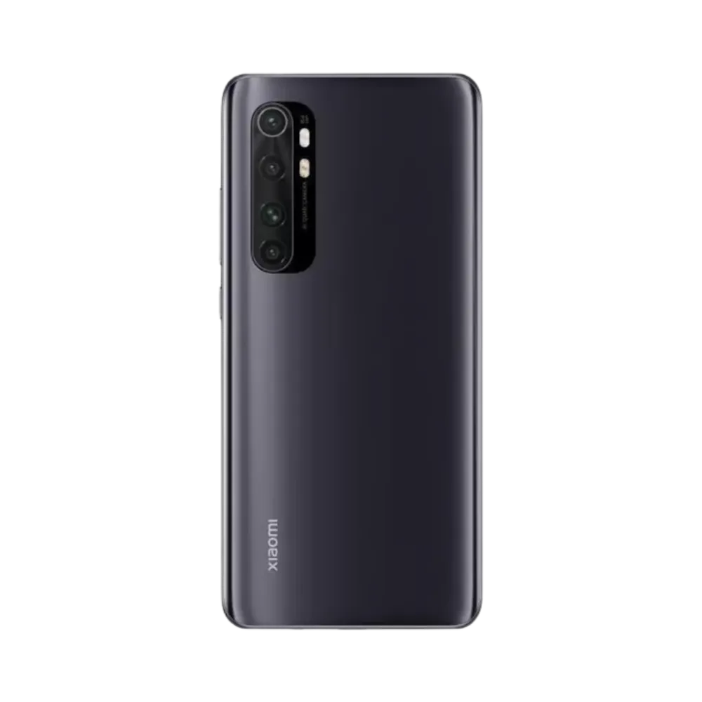 Dos du Xiaomi Mi Note 10 Lite gris avec 4 capteurs photo — réparation lentille caméra, remplacement vitre arrière cassée et maintenance batterie par iTelier Lyon, techniciens certifiés, service fiable et écologique garanti 1 an.