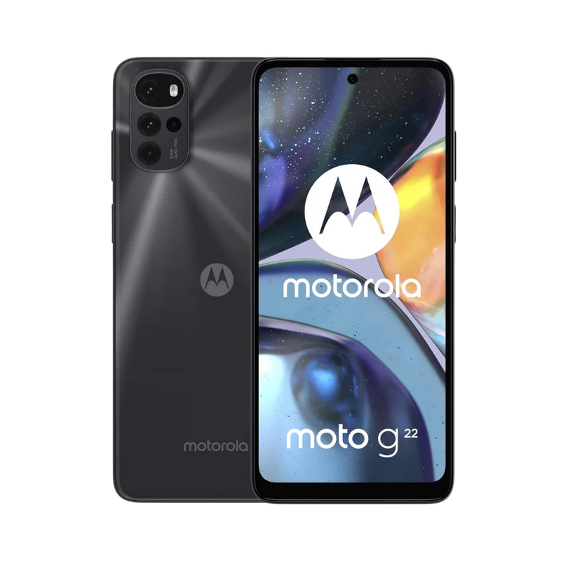 Motorola G22 – vue avant et dos. iTelier Lyon : remplacement d’écran (vitre/tactile) et réparation vitre arrière ou châssis. Diagnostic gratuit, pièces garanties, service express en boutique Lyon 6 et par envoi national.