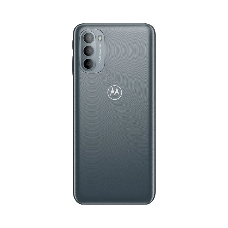 Remplacement vitre arrière Motorola G31 à Lyon – iTelier. Vue arrière avec module photo, illustrant la réparation du dos rayé ou fissuré. Diagnostic offert, pièces garanties et service professionnel en boutique ou par correspondance.