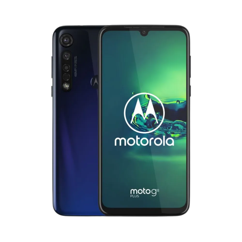 Réparation Motorola G8 Plus à Lyon – iTelier : vue avant et arrière du smartphone, parfaite pour illustrer le remplacement d’écran fissuré et la réparation de vitre arrière. Diagnostic gratuit, pièces garanties et service rapide en boutique Lyon 6 ou par envoi national.