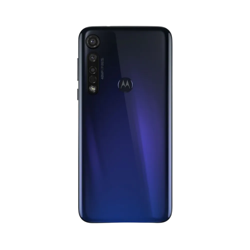 Remplacement vitre arrière Motorola G8 Plus à Lyon – iTelier. Vue arrière complète avec triple caméra, idéale pour illustrer une réparation du dos fissuré, rayé ou châssis endommagé. Diagnostic offert, pièces garanties et service expert.