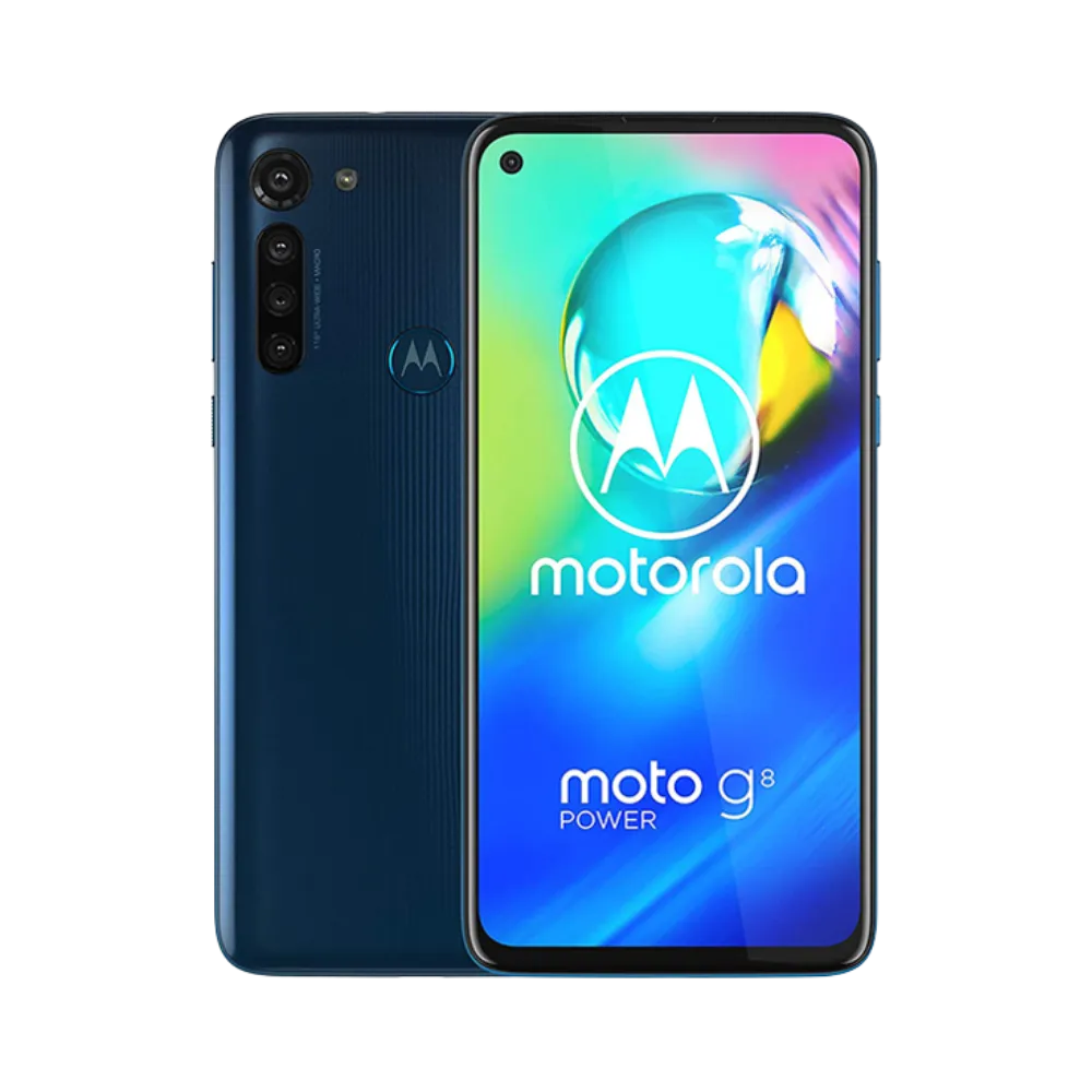 Réparation Motorola G8 Power à Lyon – iTelier : vue avant et arrière du smartphone, parfaite pour illustrer le remplacement d’écran fissuré et la réparation de vitre arrière. Diagnostic gratuit, pièces garanties et service express en boutique Lyon 6 ou par envoi national.