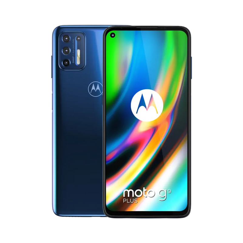 Réparation Motorola G9 Plus à Lyon – iTelier : vue avant et arrière du smartphone, idéale pour illustrer le remplacement d’écran fissuré et la réparation de vitre arrière. Diagnostic gratuit, pièces garanties et service rapide en boutique Lyon 6 ou par envoi national.