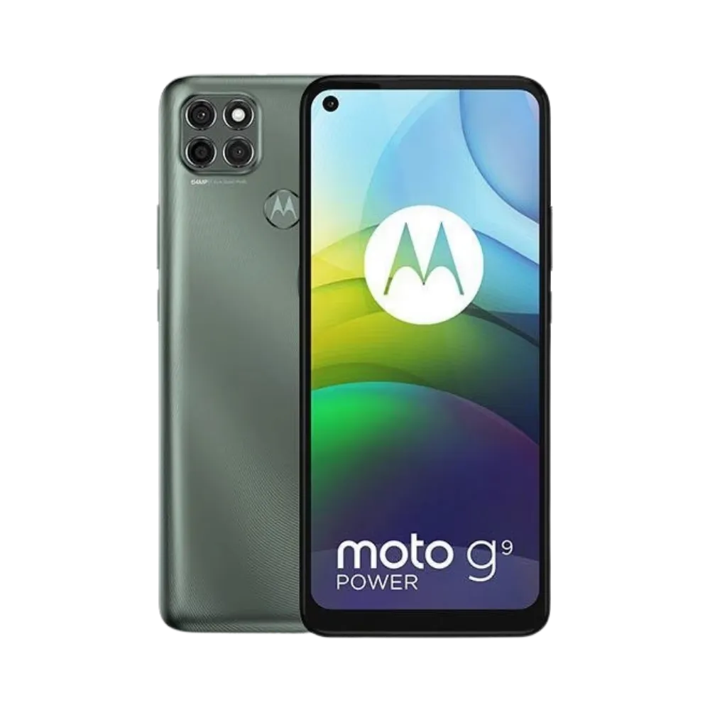 Réparation Motorola G9 Power à Lyon – iTelier : vue avant et arrière du smartphone, idéale pour illustrer le remplacement d’écran fissuré et la réparation de vitre arrière. Diagnostic gratuit, pièces garanties, service express en boutique Lyon 6 ou par envoi national.