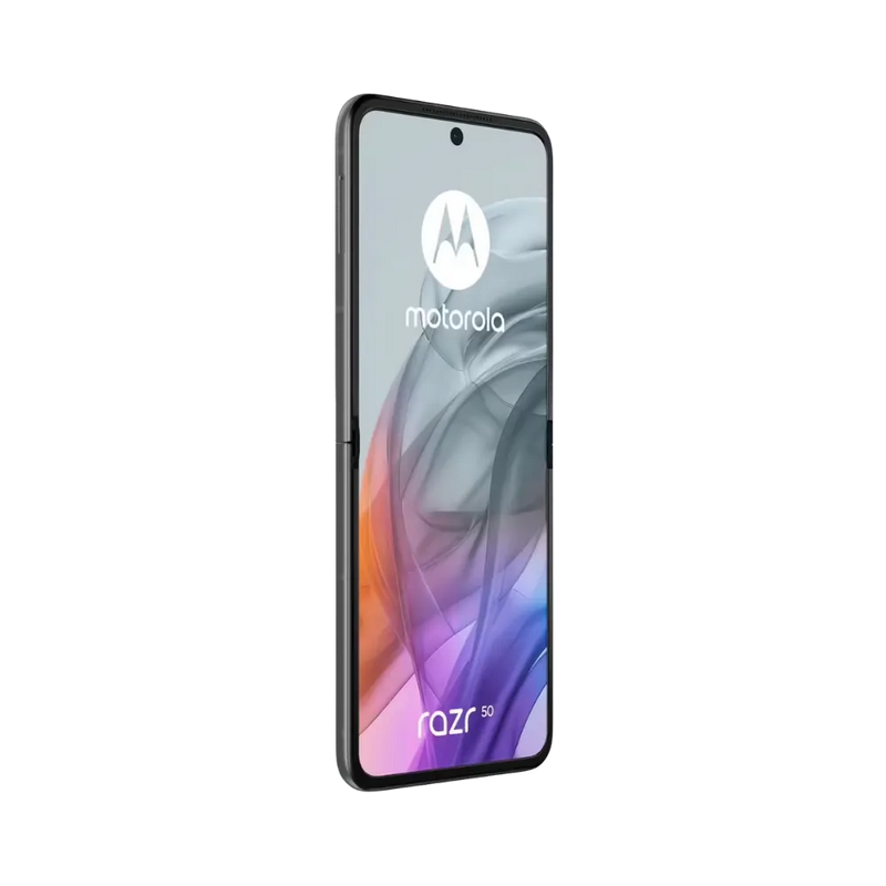 Réparation Motorola Razr 50 à Lyon – iTelier : vue verticale semi-pliée montrant l’écran interne. Parfait pour illustrer le remplacement de l’écran pliable principal ou de la batterie. Service rapide, diagnostic gratuit et réparation garantie partout en France.