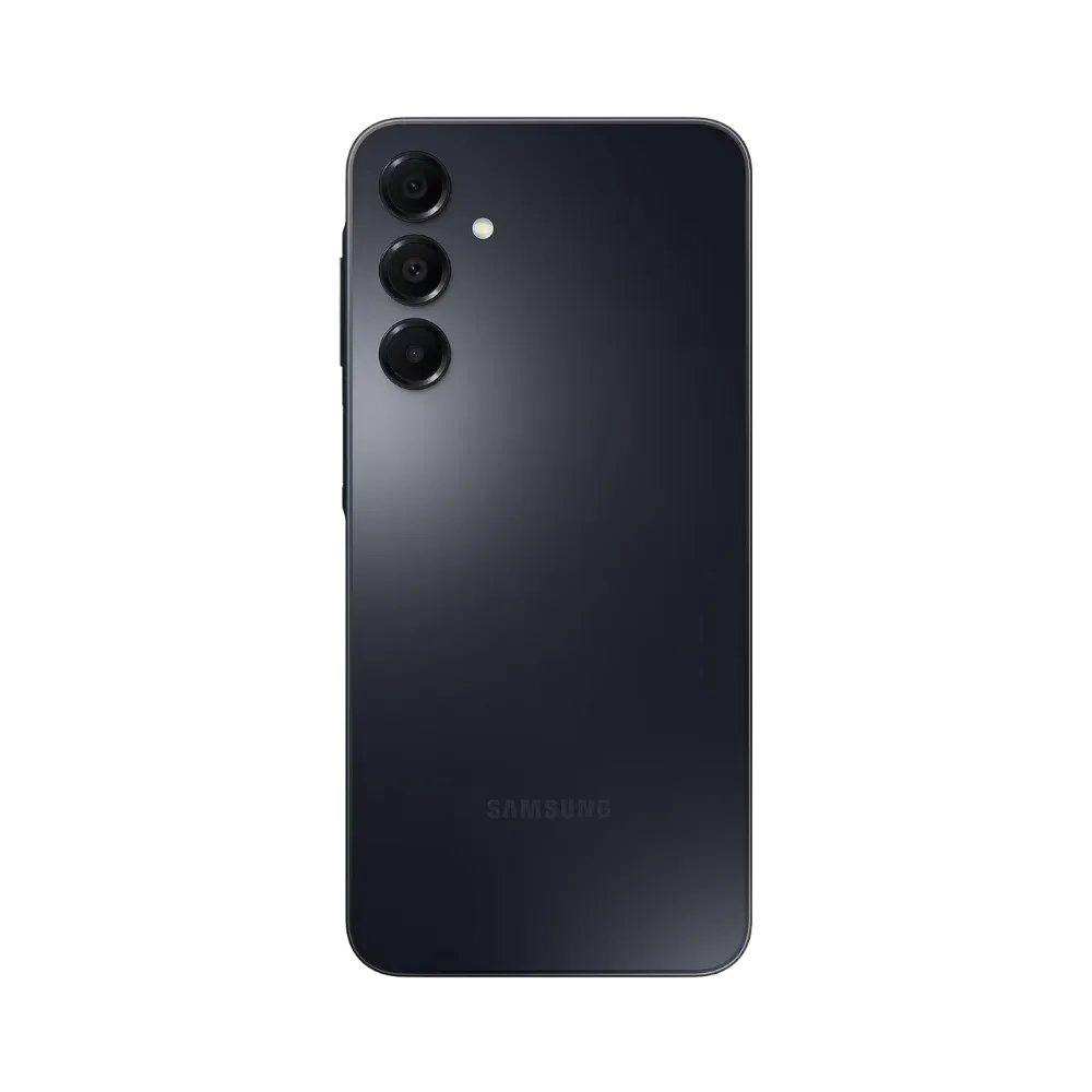 Dos noir Samsung Galaxy A16 4G avec triple caméra – réparation vitre arrière cassée, changement batterie et restauration esthétique par iTelier Lyon – expertise locale, diagnostic gratuit, service garanti 1 an.