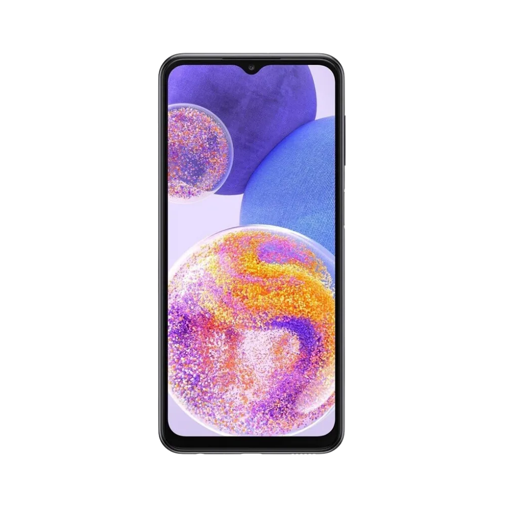 Écran complet Samsung Galaxy A23 4G affichant interface Android colorée – remplacement écran fissuré ou tactile endommagé par iTelier Lyon – réparation rapide, pièces d’origine garanties 1 an, envoi national sécurisé.